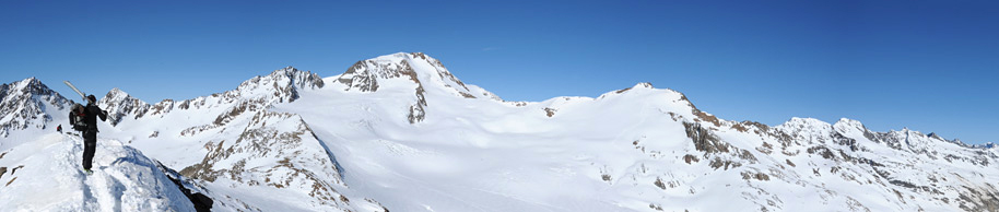 Skitour Venter Runde - Aussicht vom Teufelsegg zur Weisskugel | 