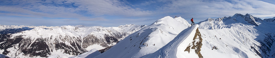 Gipfelpanorama bei der Skitour auf die Gammerspitze im Schmirntal | 