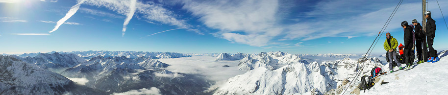 Panorama bei der Skitour auf die Pleisenspitze im Karwendel | 